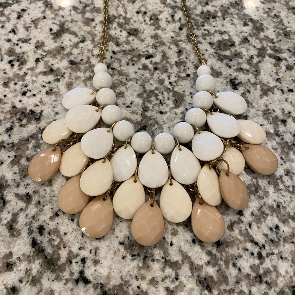 Tiered Neutral Statement Necklace